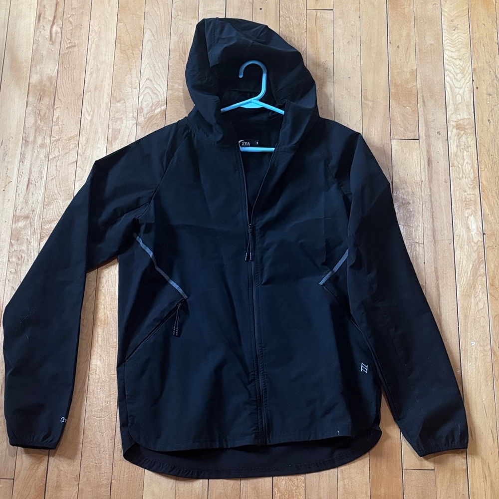 ZYIA Men's Black Reflective Windbreaker Jacket